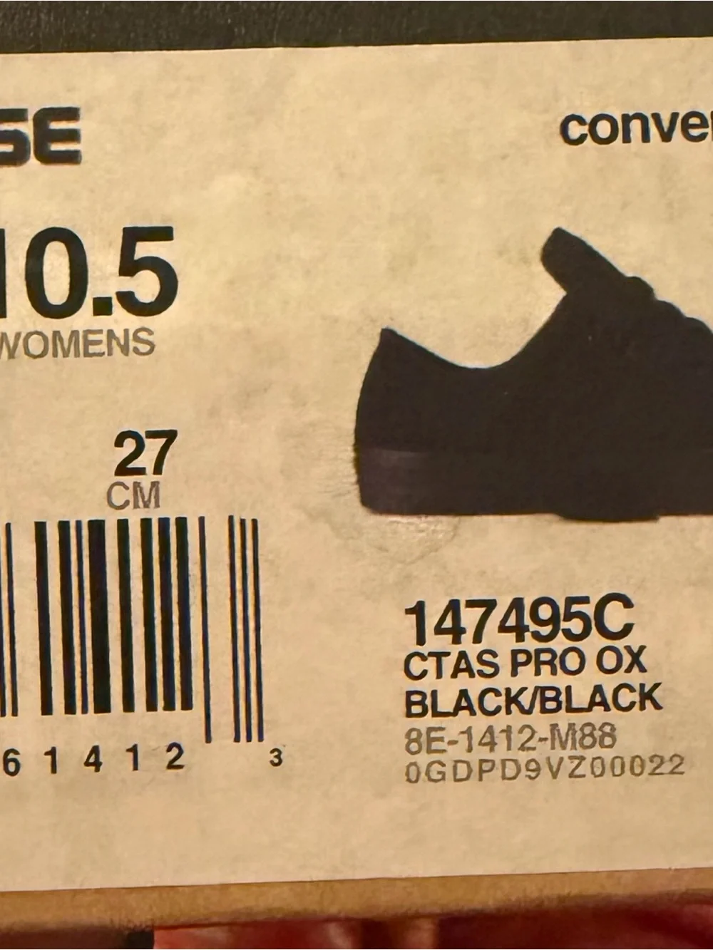 Converse Men's All-Black Low-Top Canvas Sneakers - Picture 4 of 4
